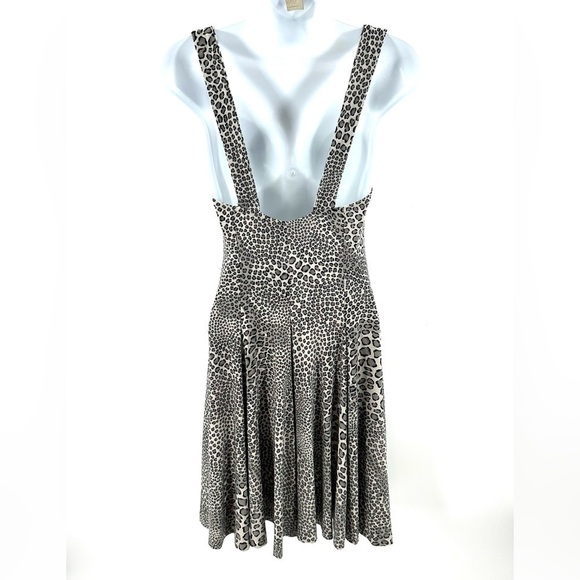 Norma Kamali Twist Flare Jersey Dress Size Medium Animal Leopard Print Stretch - Picture 4 of 10